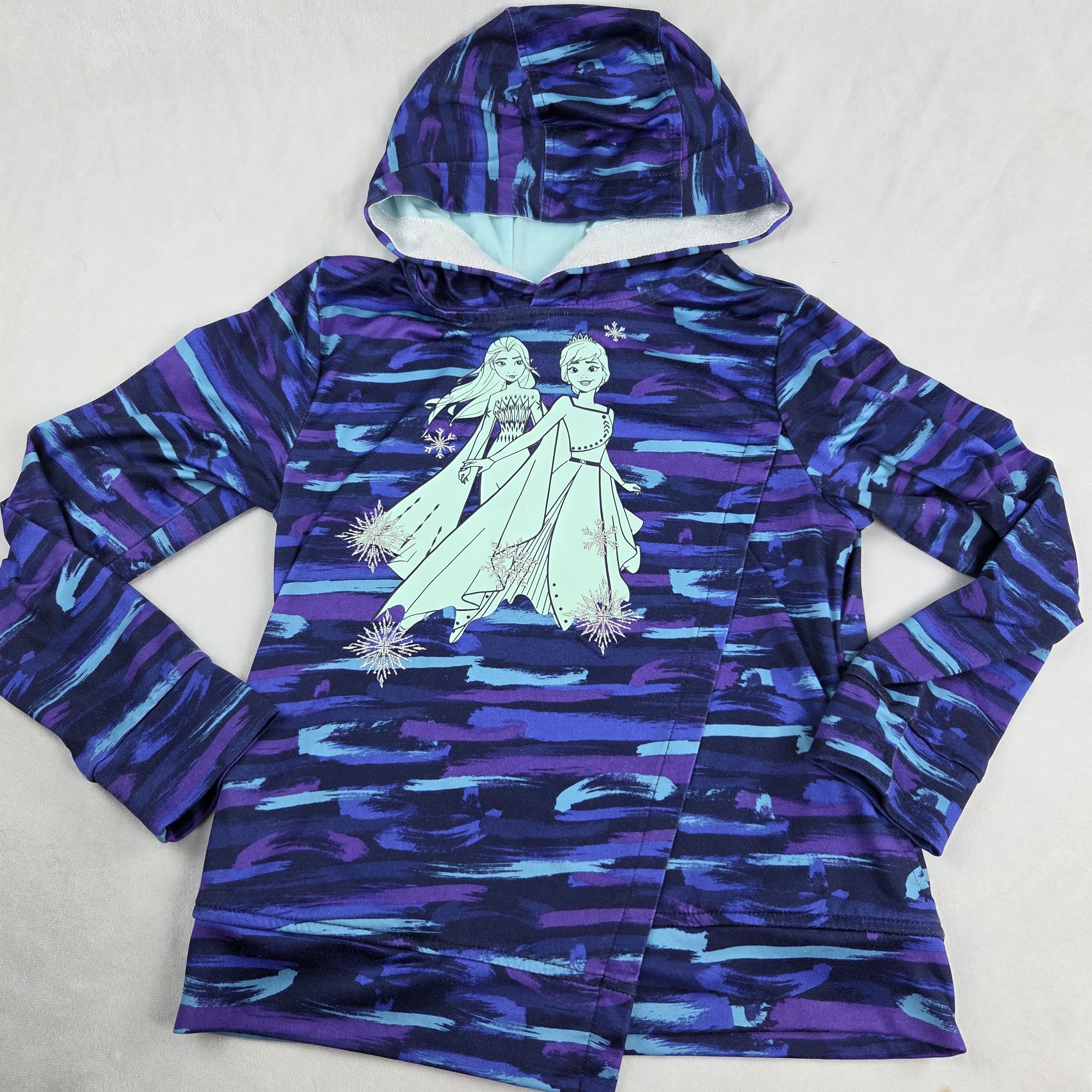 Disney Frozen Girls Size 7/8 Frozen Hoodie Purple/ Black